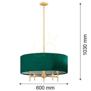 Candelabru ARGON Abbano alamă verde catifea 5xE14 2146 small 2