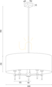 Candelabru ARGON Abbano alamă verde catifea 5xE14 2146 small 3
