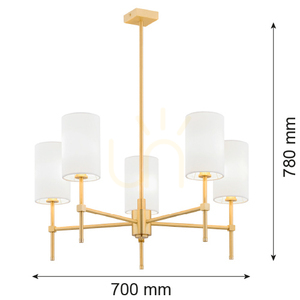 Candelabru Argon Abruzzo alb alamă periat 5xE14 2134 small 5