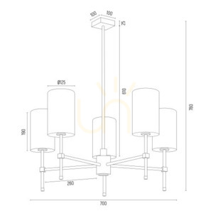 Candelabru Argon Abruzzo alb alamă periat 5xE14 2134 small 6