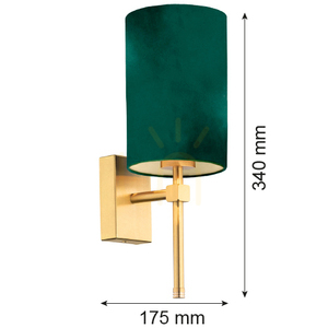 Lampă de perete Argon Abruzzo verde alamă E14 8109 small 3