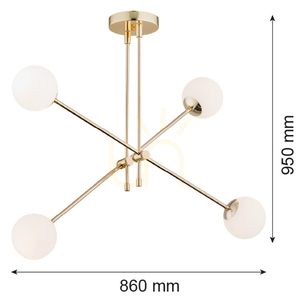 Lampă suspendată ARGON ABSTRACT alb opal mat 4xE14 1695 small 8