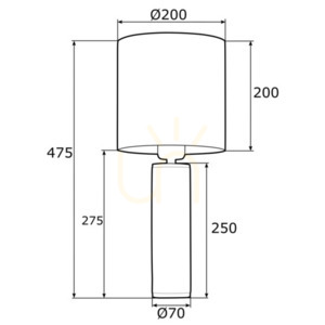 Lampă de masă ARGON ALMADA 4231 albă, E27 small 2