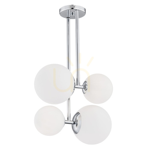 Verifica Lampă suspendată Argon ASPEN 1646, 4 globuri din sticlă opal, crom, 4xE27