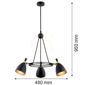 Candelabru Argon Charlotte negru 3xE27 6149 small 5