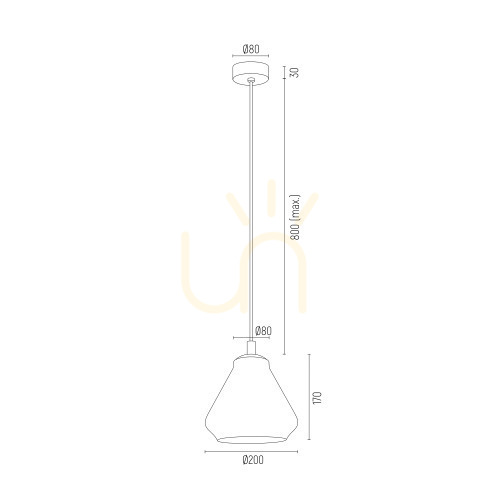 Verifica Pendul Argon Decorato negru sticlă 200 mm E27 IP20 4047
