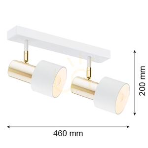 Plafon ARGON Doria alb alamă 2xE27 IP20 927 small 2