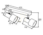 Plafon ARGON Doria alb alamă 2xE27 IP20 927 small 3
