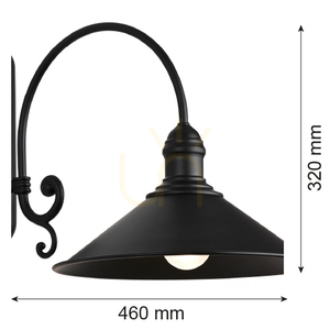 Lampă de perete Argon ERBA neagră E27 IP20 SKU 633 small 1