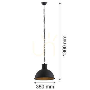 Lampă suspendată Argon EUFRAT neagră 38 cm E27 3191 small 1