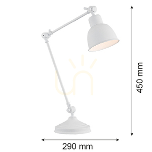 Lampă de birou Argon EUFRAT 3194 E27 reglabilă, alb structurat, 45 cm small 2