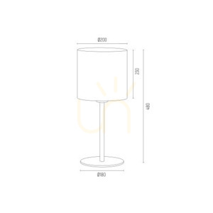 Lampă de masă Argon HILARY 4081, E27 max. 15 W, abajur alb pe structură neagră, întrerupător pe cablu, înălțime 48 cm small 2