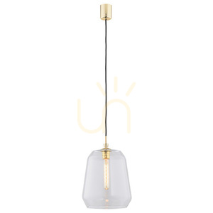 Lampă suspendată ARGON IRUN alamă sticlă transparentă E27 4266 small 0