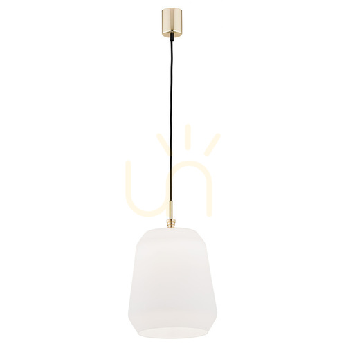 Verifica Lustră suspendată ARGON IRUN 4273, abajur din sticlă opal Ø25 cm, alamă, E27 max. 15 W