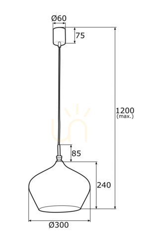 Verifica Lampă suspendată Argon IRUN neagră 30 cm E27 4278