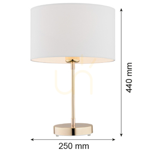 Lampă de masă Argon KARIN 4301, albă cu finisaj de alamă, E27 small 1