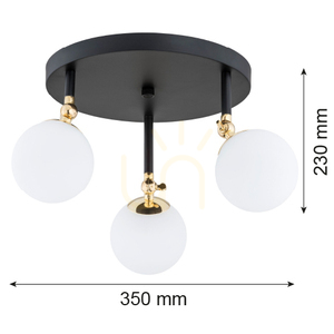 Plafonieră Argon Latina alb, negru, alamă, 3xE14 IP44 1436 small 1