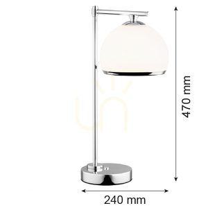 Lampă de masă Argon Marbella Plus albă sticlă crom 8121 small 1