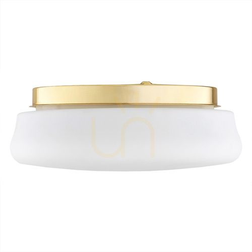 Verifica Plafonieră Argon OMBRA 6142, sticlă opal și oțel placat cu alamă, 3×E27, 30 cm