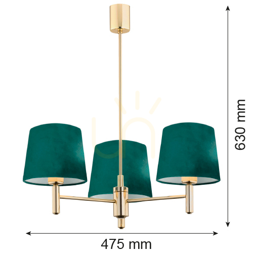 Verifica Candelabru Argon PONTE PLUS 6192 verde alamă 3xE27 IP20