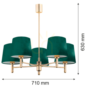 Candelabru Argon Ponte Plus 2145 alamă verde catifea 5xE27 IP20 small 2