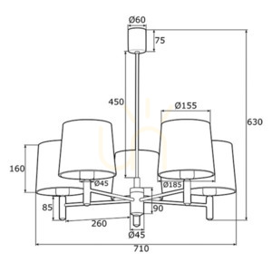 Candelabru Argon Ponte Plus 2145 alamă verde catifea 5xE27 IP20 small 3