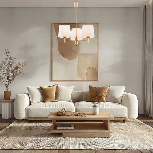Verifica Candelabru Argon PONTE PLUS 6110, velur crem, alamă închisă, 3×E27