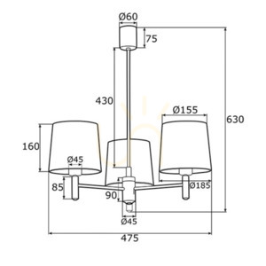 Candelabru ARGON PONTE PLUS alb crem alamă închisă 3 becuri E27 6110 small 8