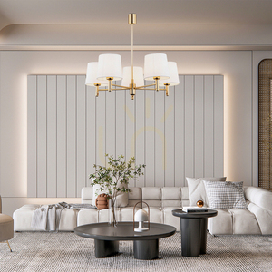 Candelabru Argon Ponte Plus 2106 crem cu alamă închisă, 5xE27 small 1