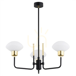 Candelabru Argon Ravello 6166 negru cu alamă, sticlă opal, 3x E14 small 1