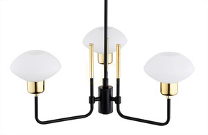 Candelabru Argon Ravello 6166 negru cu alamă, sticlă opal, 3x E14 small 2