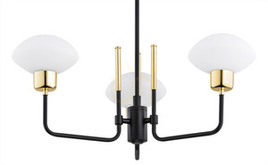 Candelabru Argon Ravello 6166 negru cu alamă, sticlă opal, 3x E14 small 3