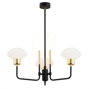 Candelabru Argon Ravello 6166 negru cu alamă, sticlă opal, 3x E14 small 0