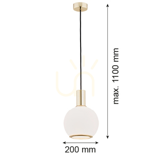 Lampa suspendată ARGON Sagunto albă sticlă alamă 4357 small 1