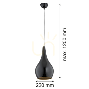 Lampă pendul Argon Santana neagră E27 IP20 3997 small 1