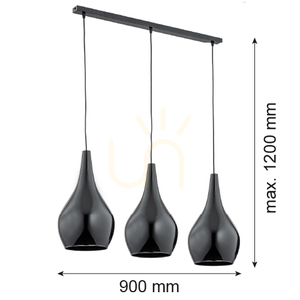 Lampă suspendată Argon Santana neagră 3xE27 IP20 1409 small 1