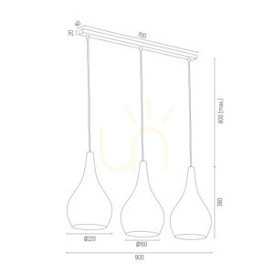 Lampă suspendată Argon Santana neagră 3xE27 IP20 1409 small 2