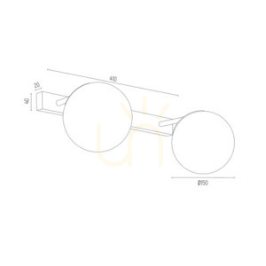 Aplică ARGON Satelite albă opal mat crom IP44 2xE27 SKU 840 small 3