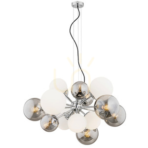 Candelabru ARGON SATELITE 5020 alb sticlă crom E27 15 becuri small 0