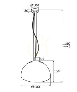 Lampă suspendată Argon TRINI 40 cm sticlă transparentă negru mat E27 4351 small 3