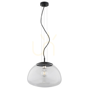 Lampă suspendată Argon TRINI 40 cm sticlă transparentă negru mat E27 4351 small 0