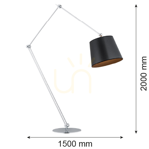 Vedere Lampadar Argon Zakyntos Bis 3952 negru/crom E27 15 W Lampadar Argon Zakyntos Bis 3952 negru/crom E27 15 W