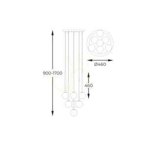 Lampă suspendată Zuma Line ARCTURUS P0574-07F-F7AA, auriu francez, 7×G9, 46 cm small 2