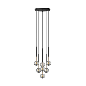 Lampă suspendată Zuma Line ARCTURUS P0574-07F-SDFZ 7×G9 46 cm neagră-aurie small 0
