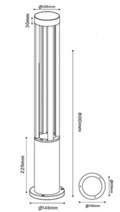 Stâlpul de iluminare din metal gri, Moară de vânt LED 80cm 10W 6400K / 4000K / 2700K small 1