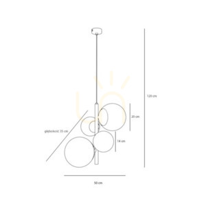 Lampă suspendată Aldex Bloom 4 alamă sticlă 46 cm 1111L40 small 3