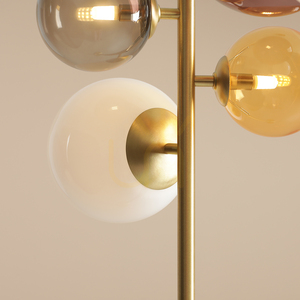 Lampadar Aldex Bloom Multicolour 1111A40, alamă, abajururi din sticlă colorată, 4×G9 small 1