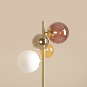 Lampadar Aldex Bloom Multicolour 1111A40, alamă, abajururi din sticlă colorată, 4×G9 small 3