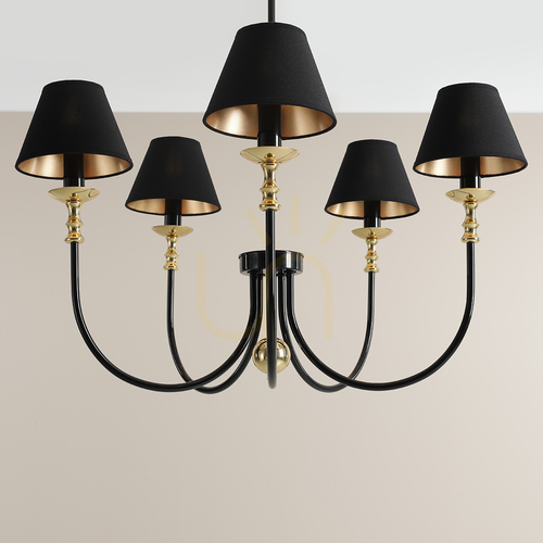 Verifica Candelabru Aldex Roma 5 Black 1118F1 negru-auriu 5 × E14 80 cm