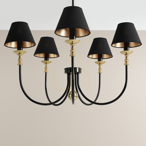 Candelabru Aldex Roma 5 Black 1118F1 negru-auriu 5 × E14 80 cm small 1